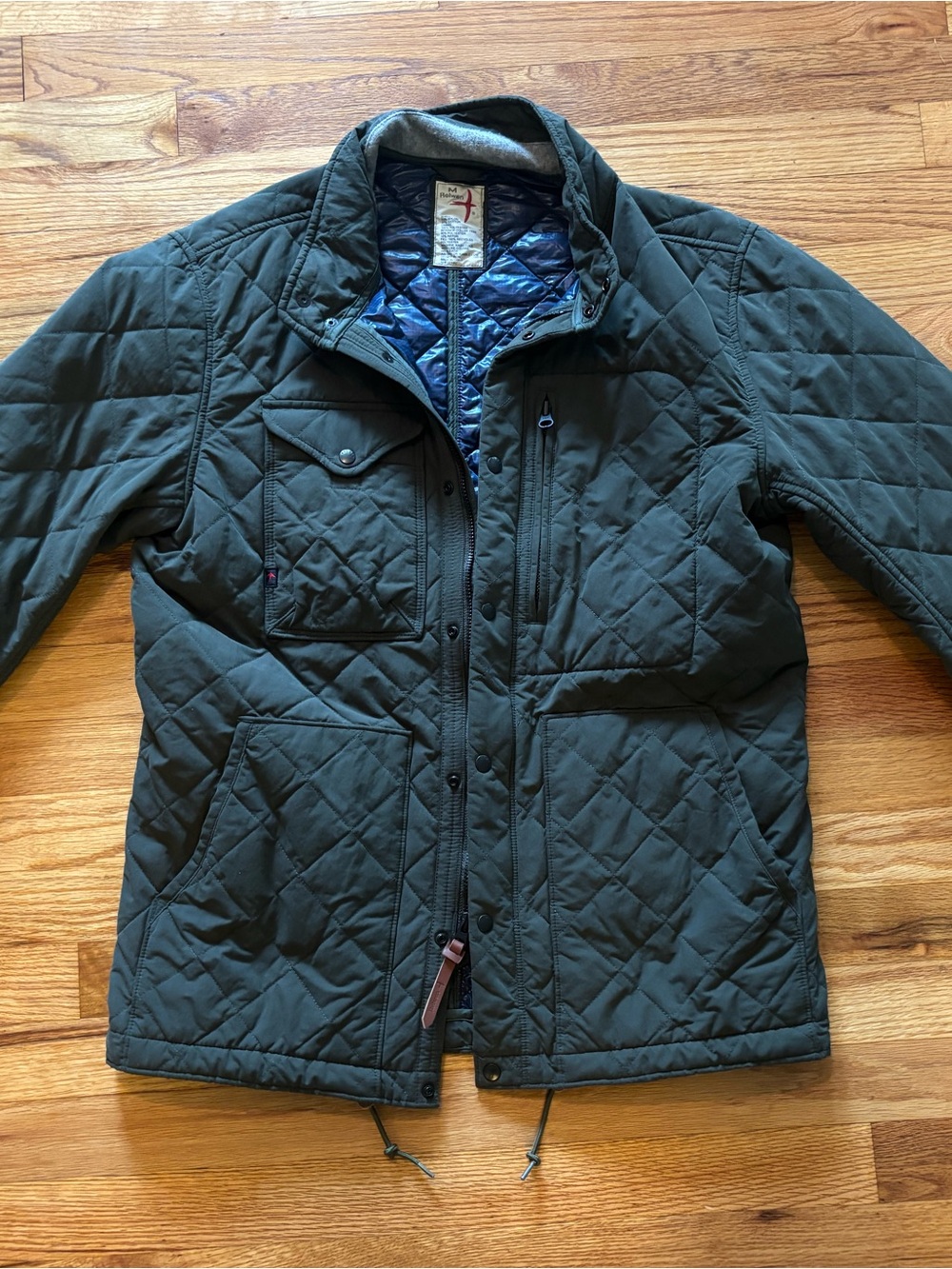 Relwen Men's Quilted Tanker Field Jacket - Olive Green